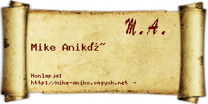 Mike Anikó névjegykártya