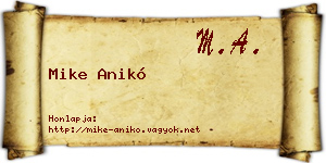 Mike Anikó névjegykártya